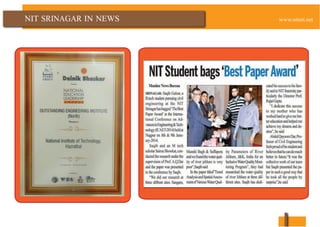 NIT SRINAGAR IN NEWS www.nitsri.net
 