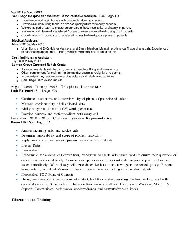 resume for working with children