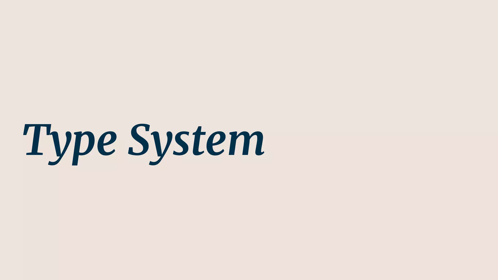 Type System
 