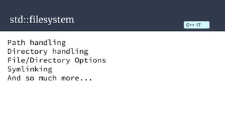 Type Inference
//alternatively (also in c++11)
for(auto &i: v)
C++ 11
 