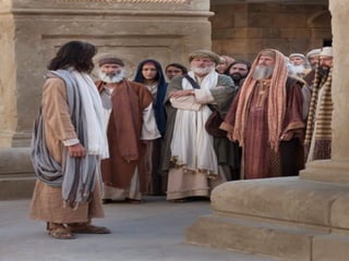 Segue
o confronto
de Jesus
com as lideranças
judaicas.
Os fariseus
apresentam
armadilhas
bem montadas,
destinadas
a provocar
afirmações
polêmicas
de Jesus,
para poder
acusá-lo
e condená-lo.
 