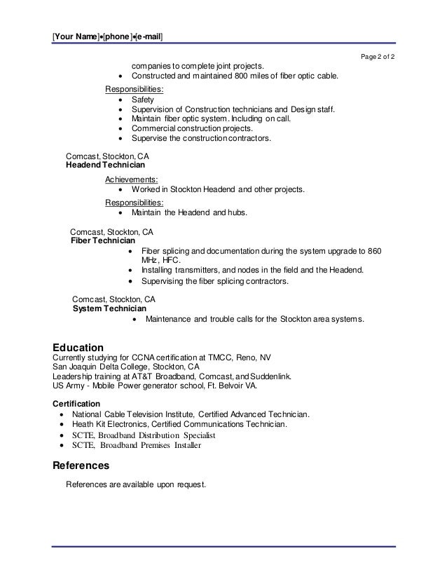 installation technician job description resumes