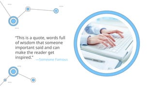 —Someone Famous
“This is a quote, words full
of wisdom that someone
important said and can
make the reader get
inspired.”
 