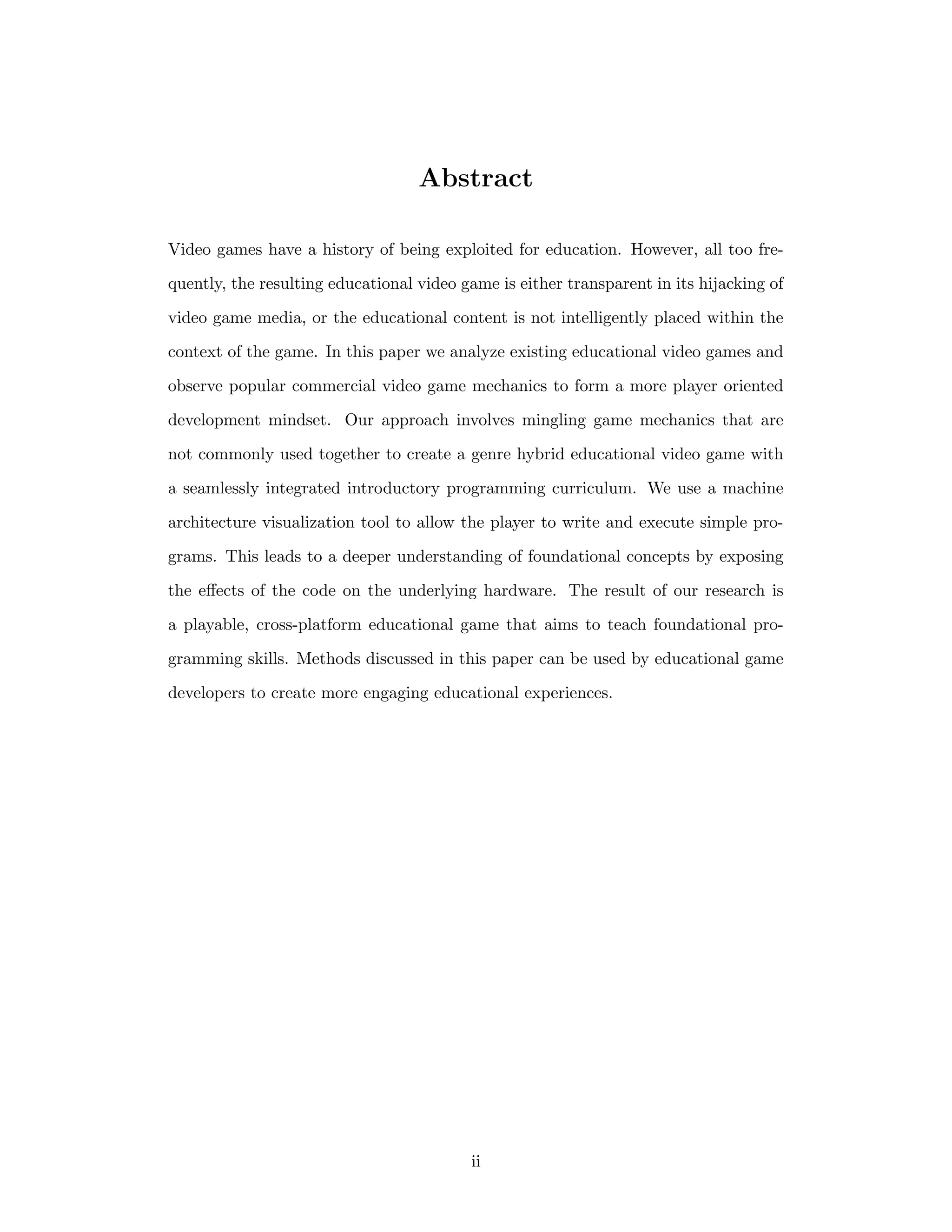 Educational Game Design Thesis