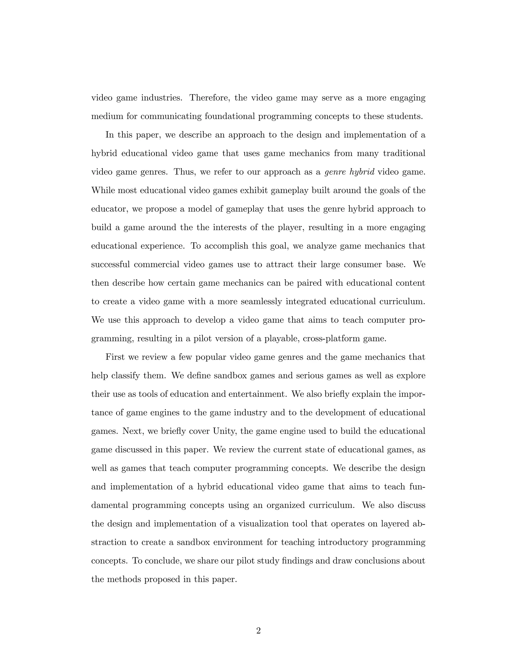 Educational Game Design Thesis