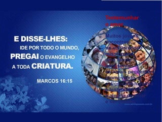 Testemunhar
o amor
Muitos jovens
encontram,
no voluntariado
missionário,
uma forma
para servir
os «mais pequenos»,
promovendo
a dignidade humana
e testemunhando
a alegria de amar
e ser cristão.
 