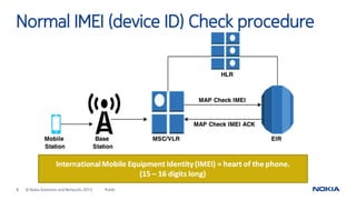 8 © Nokia Solutions and Networks 2015 Public
Normal IMEI (device ID) Check procedure
 