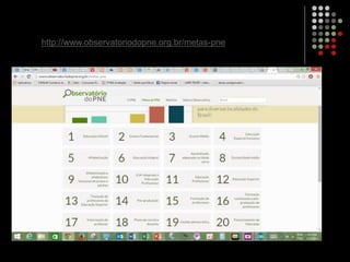 http://www.observatoriodopne.org.br/metas-pne
 