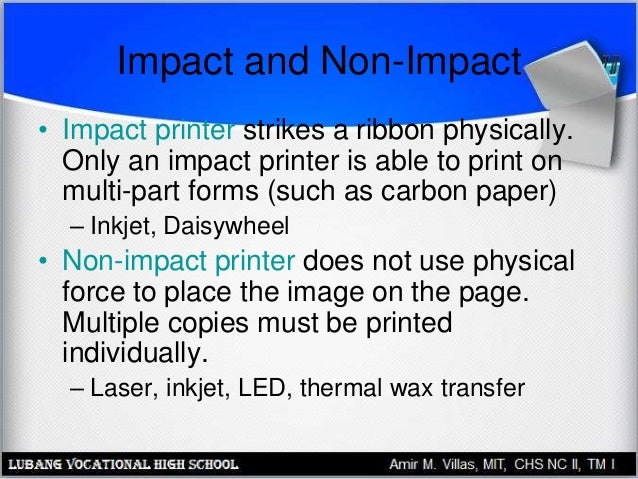 difference between impact and non impact printer