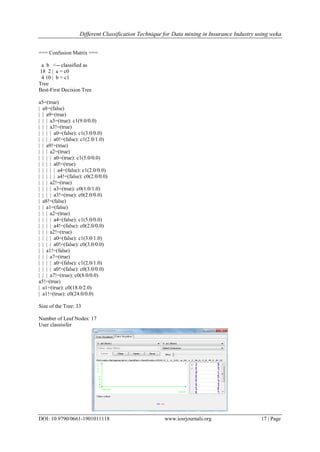 Different Classification Technique for Data mining in Insurance ...
