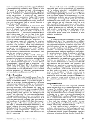 Evidence in Support of Mock Code Blue Programs | PDF