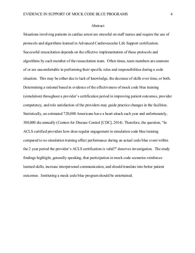 Evidence in Support of Mock Code Blue Programs