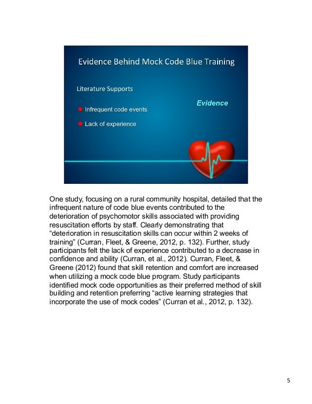 evidence in support of mock code blue programs
