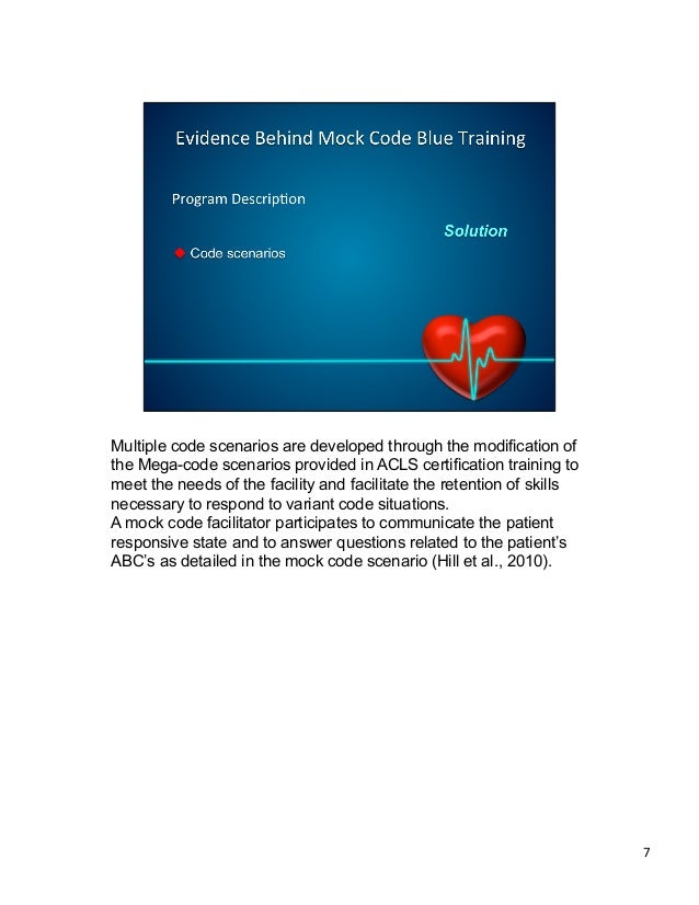Evidence In Support Of Mock Code Blue Programs
