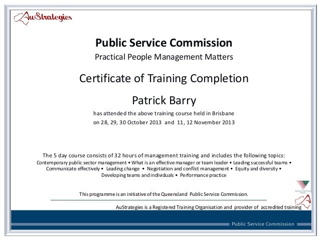 certificate of training completion