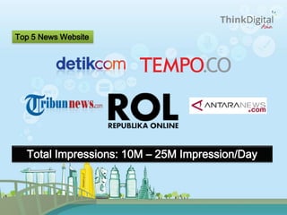Total Impressions: 10M – 25M Impression/Day
Top 5 News Website
 