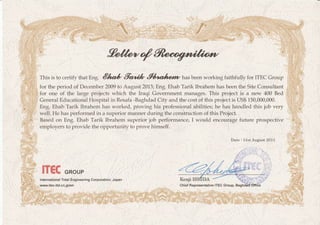 ITEC Certification 400bed Hospital Project