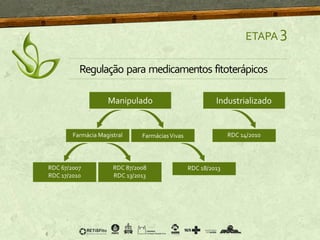 ETAPA 3
Regulação para medicamentos fitoterápicos
 