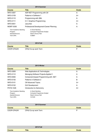 A.S Transcript | PDF