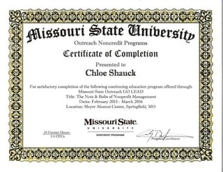 MSU Nuts and Bolts Certification