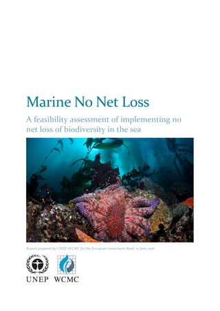 Marine No Net Loss
A feasibility assessment of implementing no
net loss of biodiversity in the sea
Report prepared by UNEP-WCMC for the European Investment Bank, 01 June 2016
 