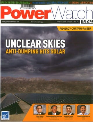 Rajiv Aricle Power Watch Magazine June 2014