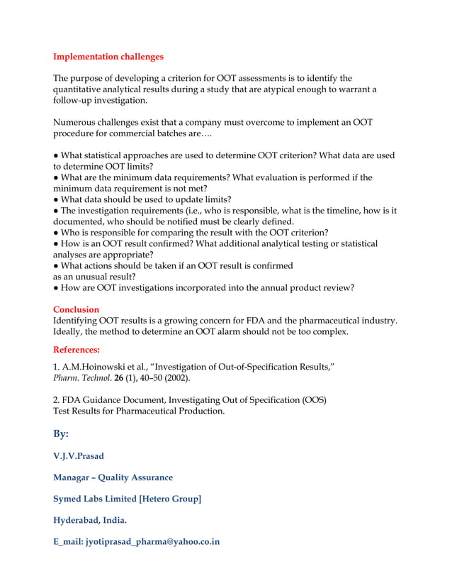 OOT results Article | PDF | Business | Business and Finance