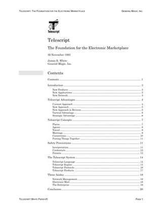 Telescript White Paper #1 | PDF