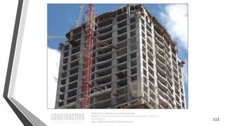 CAPÍTULO 1: SISTEMAS ESTRUCTURALES
CURSO: ESTRUCTURACIÓN, PREDIMENSIONAMIENTO Y ANÁLISIS
DE EDIFICIOS
ING. CHRISTIAN ASMAT GARAYCOCHEA
111
 