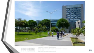 CAPÍTULO 1: SISTEMAS ESTRUCTURALES
CURSO: ESTRUCTURACIÓN, PREDIMENSIONAMIENTO Y ANÁLISIS
DE EDIFICIOS
ING. CHRISTIAN ASMAT GARAYCOCHEA
113
 