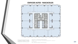 CAPÍTULO 1: SISTEMAS ESTRUCTURALES
CURSO: ESTRUCTURACIÓN, PREDIMENSIONAMIENTO Y ANÁLISIS
DE EDIFICIOS
ING. CHRISTIAN ASMAT GARAYCOCHEA
223
EDIFICIOS ALTOS - RASCACIELOS
 
