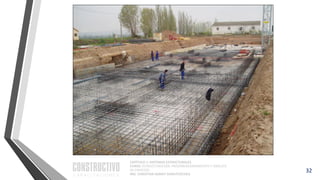 CAPÍTULO 1: SISTEMAS ESTRUCTURALES
CURSO: ESTRUCTURACIÓN, PREDIMENSIONAMIENTO Y ANÁLISIS
DE EDIFICIOS
ING. CHRISTIAN ASMAT GARAYCOCHEA
32
 