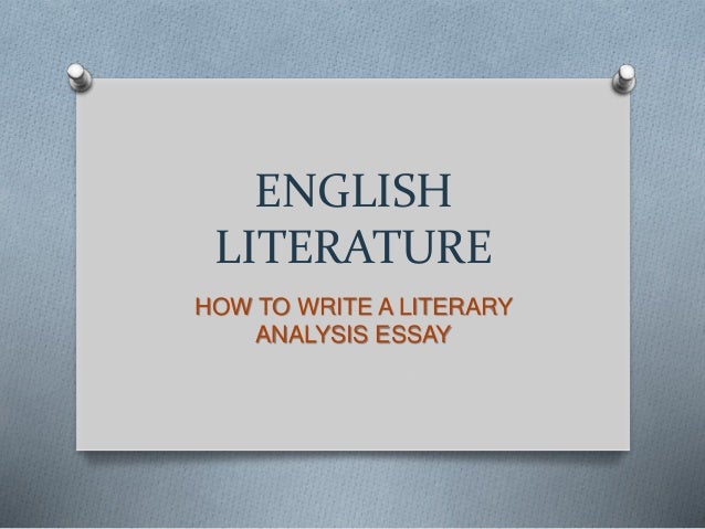 How to write an english literature essay 