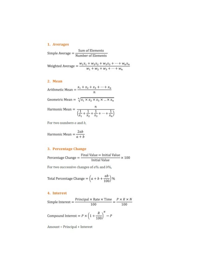formulas