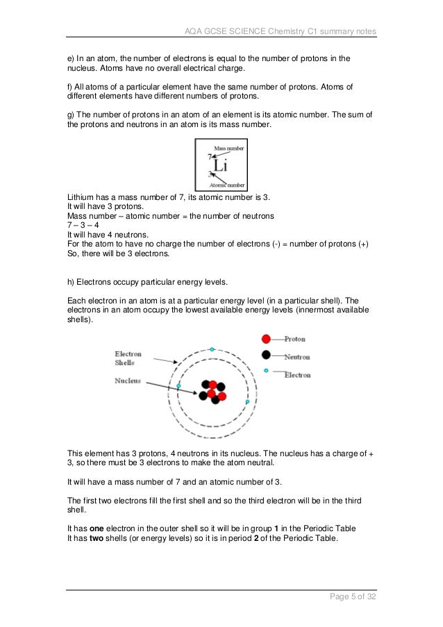 Aqa Gcse Science C1 Notes