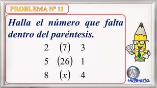 Halla el número que falta
dentro del paréntesis.
 
 
  48
1265
372
x
 