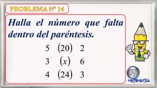 Halla el número que falta
dentro del paréntesis.
 
 
  3244
63
2205
x
 