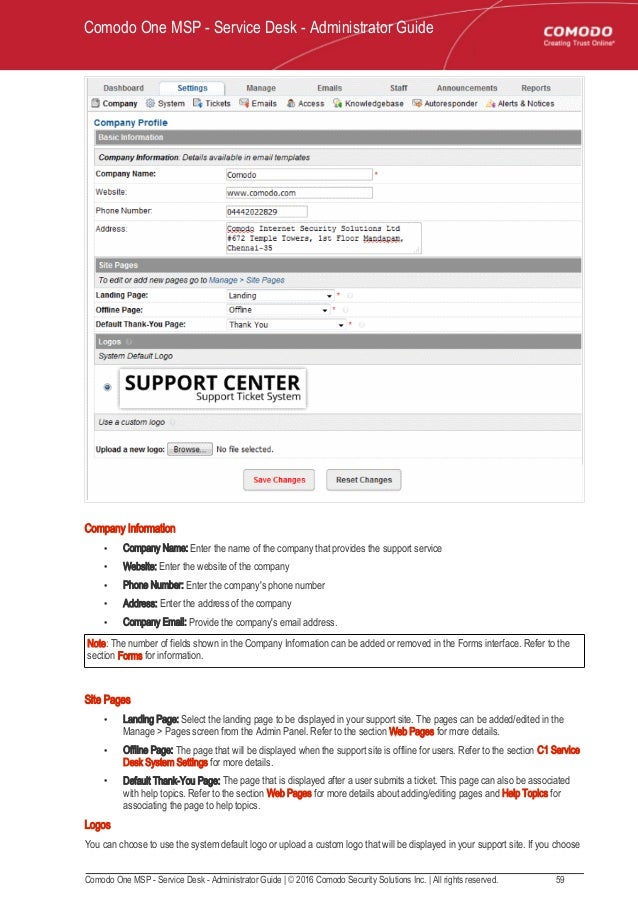 Comodo One It Help Desk Ticketing System