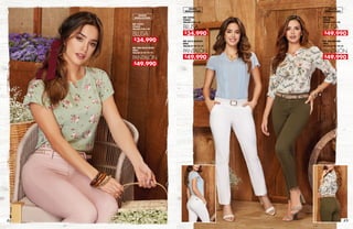 REF 200 PALO ROSA
DRILL
TALLAS 8-10-12-14
REF 44557
CHALIS
TALLAS S-M-L-XL
PANTALÓN
BLUSA
SILUETA
SEMIAJUSTADA
$49.990
$34.990 REF 6214 BLANCO
DRILL
TALLAS 8-10-12-14
REF 800 MILITAR
DRILL
TALLAS 8-10-12-14
REF 43930
CHALIS
TALLAS S-M-L-XL
REF 44496
CHALIS
TALLAS S-M-L-XL
PANTALÓN PANTALÓN
BLUSA BLUSA
SILUETA
SEMIAJUSTADA
SILUETA
SEMIAJUSTADA
$49.990 $49.990
$34.990 $49.990
22 23
 