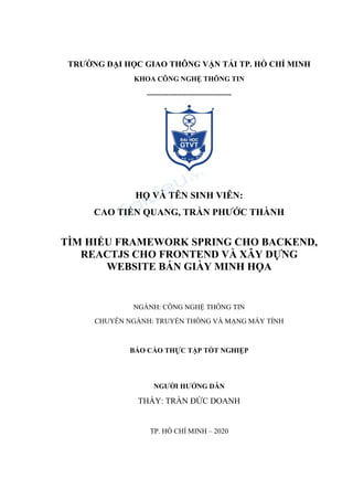 TRƢỜNG ĐẠI HỌC GIAO THÔNG VẬN TẢI TP. HỒ CHÍ MINH
KHOA CÔNG NGHỆ THÔNG TIN
---------------------------------------
HỌ VÀ T...
