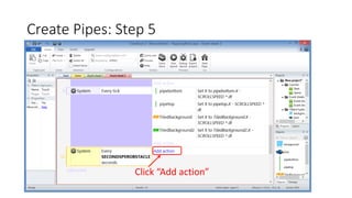 Create Pipes: Step 5
Click “Add action”
 