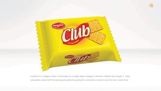 2
Crackers is a category which is dominated by a single player charging a premium. Mayfair has brought a value
proposition product with the same great quality thus giving the consumers a choice to join the new cracker Club.
 