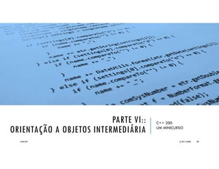 C++::ACESSIBILIDADE
A acessibilidade dos membros de uma
classe, também conhecida como
encapsulamento ou ocultamento de
dados (data hiding), é a forma com que
tais elementos podem ser vistos e
utilizados externamente, ou seja, pelas
instâncias da classe e por outras classes.
O encapsulamento auxilia na separação
do projeto (design) da implementação
(coding), proporcionando facilidades de
modificação e padronização do código
Em C++ a acessibilidade é definida
pelos especificadores de acesso:
 public
 protected
 private
20/04/2017 (C) 2017, PJANDL. 100
 