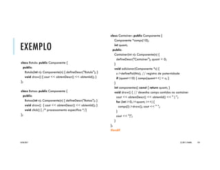 EXEMPLO _FRACAO
Fracao Fracao::operator+ (const int i) {
Fracao tmp(i/1);
return operator+(tmp);
}
Fracao Fracao::operator- (const int i) {
Fracao tmp(i/1);
return operator-(tmp);
}
istream& operator>>(istream& stream, Fracao &f) {
stream >> f.Numerador >> f.Denominador;
f.reduzir();
return stream;
}
ostream& operator<<(ostream& stream, const Fracao &f) {
stream << f.Numerador;
if (f.Denominador!=1) stream << "/" << f.Denominador;
return stream;
}
void Fracao::reduzir() {
int a, b, sinal = 1, resto;
if (Numerador==0) Denominador = 1;
if (Numerador<0 && Denominador<0) {
Numerador = -Numerador; Denominador = - Denominador;
} else if (Numerador<0) {
Numerador = - Numerador; sinal = -1;
} else if (Denominador<0) {
Denominador = - Denominador; sinal = -1;
}
if (Numerador<Denominador) {
a = Numerador; b = Denominador;
} else {
a = Denominador; b = Numerador;
}
while (b!=0) {
resto = a % b;
a = b; b = resto;
}
Numerador /= a*sinal;
Denominador /= a;
}
20/04/2017 (C) 2017, PJANDL. 124
 