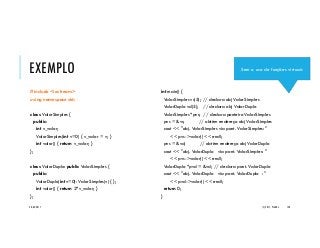 EXEMPLO
#include <iostream>
using namespace std;
class ValorSimples {
public:
int v_valor;
ValorSimples(int v=0) { v_valor = v; }
int valor() { return v_valor; }
};
class ValorDuplo: public ValorSimples {
public:
ValorDuplo(int v=0): ValorSimples(v) { };
int valor() { return 2*v_valor; }
};
int main() {
ValorSimples vs(5); // declara obj ValorSimples
ValorDuplo vd(5); // declara obj ValorDuplo
ValorSimples *pvs; // declara ponteiro ValorSimples
pvs = &vs; // obtém endereço obj ValorSimples
cout << "obj. ValorSimples via pont. ValorSimples: "
<< pvs->valor() << endl;
pvs = &vd; // obtém endereço obj ValorDuplo
cout << "obj. ValorDuplo via pont. ValorSimples: "
<< pvs->valor() << endl;
ValorDuplo *pvd = &vd; // declara pont. ValorDuplo
cout << "obj. ValorDuplo via pont. ValorDuplo : "
<< pvd->valor() << endl;
return 0;
}
20/04/2017 (C) 2017, PJANDL. 138
Sem o uso de funções virtuais
 
