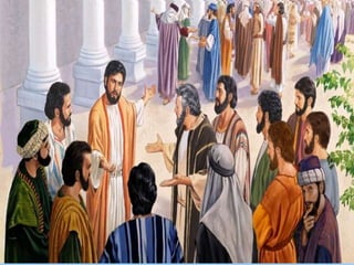 E Jesus conclui o Discurso
com um diálogo com os discípulos,
no qual afirma que o verdadeiro discípulo
é aquele que descobre o Tesouro do Reino
e se compromete com ele.
 