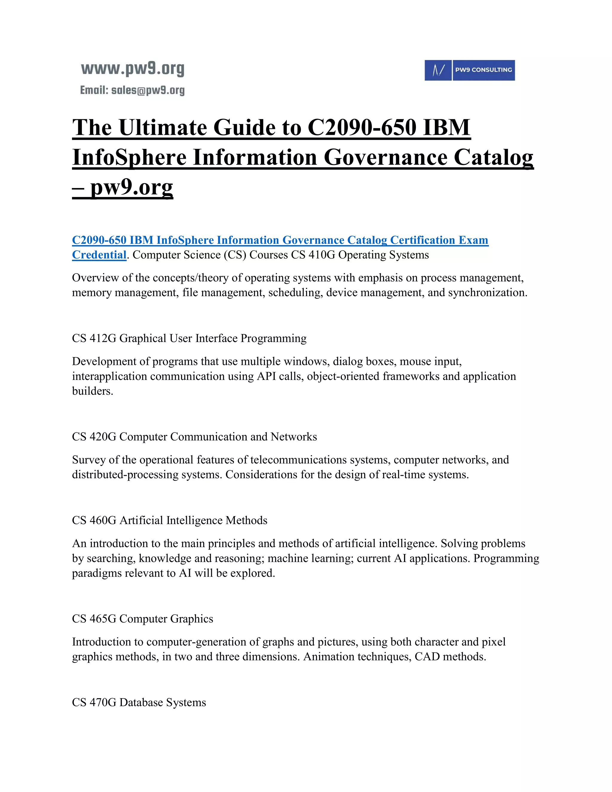 The Ultimate Guide to C2090 650 ibm info sphere information governance