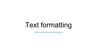 [C++ 20] [P0645R10] Text formatting 내용 정리 | PPT