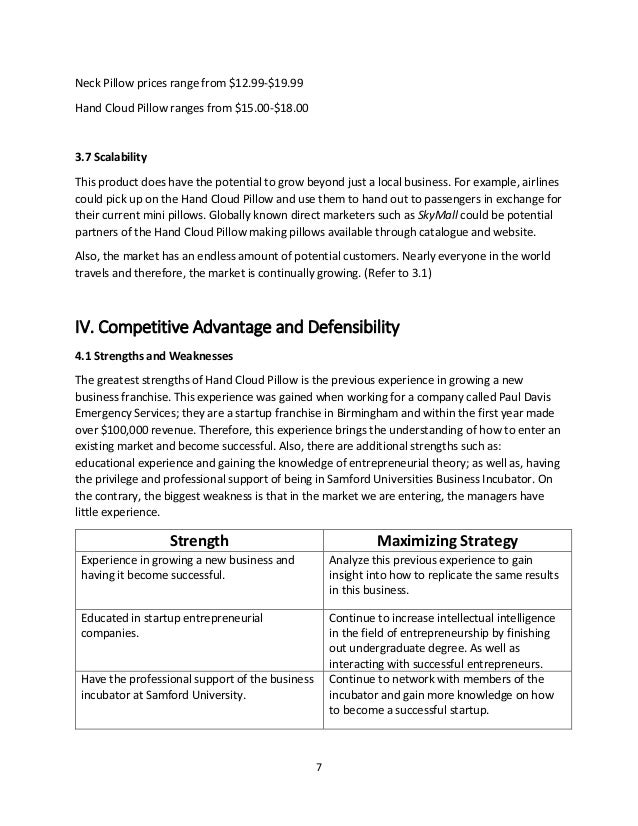 Business Plan Hand Cloud Pillow