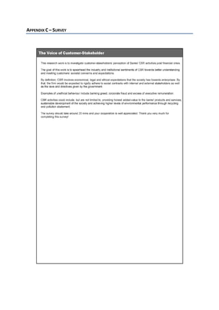 APPENDIX C – SURVEY
 